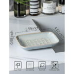 CozyNestFinds Soap Dish for Shower, Bar Soap Holder, Ceramic Soap Dishes for Bar Soap, Sponge Holder Soap Saver Soap Tray for Bathroom Kitchen Sink, 5.5 Inch, Gray