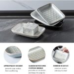 CozyNestFinds Soap Dish for Shower, Bar Soap Holder, Ceramic Soap Dishes for Bar Soap, Sponge Holder Soap Saver Soap Tray for Bathroom Kitchen Sink, 5.5 Inch, Gray