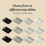 CozyNestFinds Soap Dish for Shower, Bar Soap Holder, Ceramic Soap Dishes for Bar Soap, Sponge Holder Soap Saver Soap Tray for Bathroom Kitchen Sink, 5.5 Inch, Gray