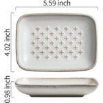 CozyNestFinds Soap Dish, Shower Soap Holder, Ceramic Soap Dishes for Bar Soap Sponge Shampoo, Soap Saver Tray for Bathroom Kitchen Sink Counter, 5.5 Inch, Beige