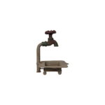 Creative Co-Op Rustic Metal Soap Dish with Faucet