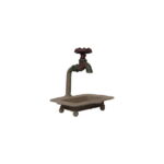 Creative Co-Op Rustic Metal Soap Dish with Faucet