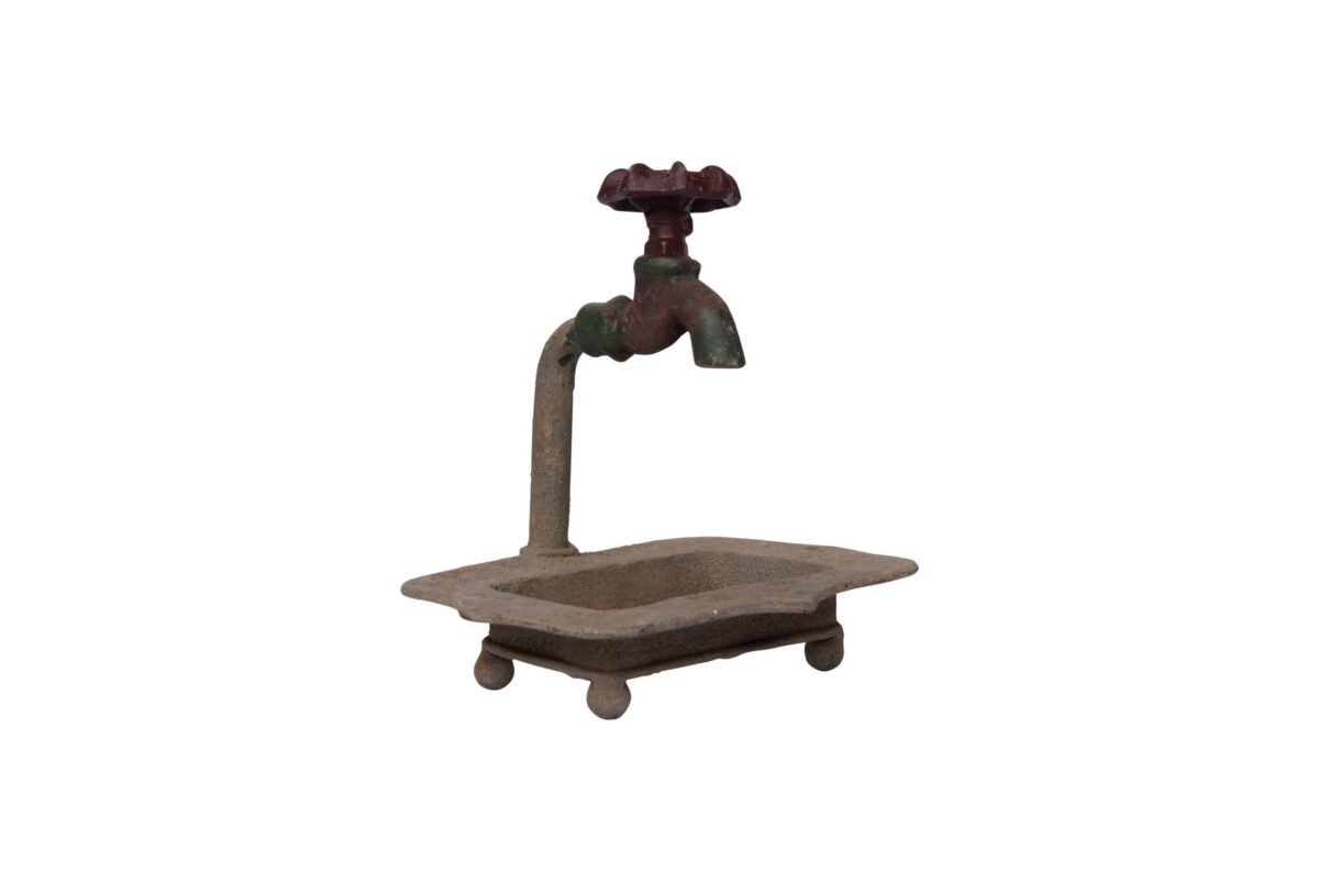 Creative Co-Op Rustic Metal Soap Dish with Faucet