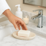 Creative Home Curvy Collection Genuine Natural Champagne Marble Soap Dish
