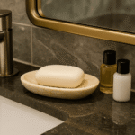 Creative Home Curvy Collection Genuine Natural Champagne Marble Soap Dish
