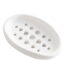 Creative Oval Shape Soap Dish Tray Drain Silicone Soap Box for Shower Bathroom Kitchen (White)