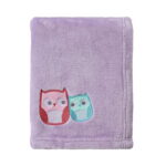 CREVENT 30''X40'' Cozy Fluffy Warm Fleece Baby Nursery Blanket for Unisex Infant Toddler Crib Cot Stroller - Lavender Owl