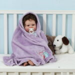 CREVENT 30''X40'' Cozy Fluffy Warm Fleece Baby Nursery Blanket for Unisex Infant Toddler Crib Cot Stroller - Lavender Owl