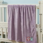 CREVENT 30''X40'' Cozy Fluffy Warm Fleece Baby Nursery Blanket for Unisex Infant Toddler Crib Cot Stroller - Lavender Owl