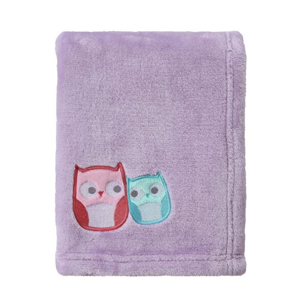 CREVENT 30''X40'' Cozy Fluffy Warm Fleece Baby Nursery Blanket for Unisex Infant Toddler Crib Cot Stroller - Lavender Owl