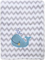 CREVENT 30''X40'' Cute Cozy Fluffy Warm Baby Blanket for Girls Boys Infants Toddlers' Bedding Crib Cot Stroller, Baby Shower Birthday Newborn's Gift - Whale