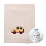 CREVENT 30''X40'' Cute Cozy Fluffy Warm Baby Blanket for Girls Boys Infants Toddlers' Bedding Crib Cot Stroller, Baby Shower Birthday Newborn's Gift - Beige Jeep