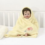CREVENT 30''X40'' Cute Warm Baby Blanket for Girls Infants Toddlers' Bedding Crib Cot Stroller, Baby Shower Birthday Newborn's Gift, 75X100cm, Yellow Elephant