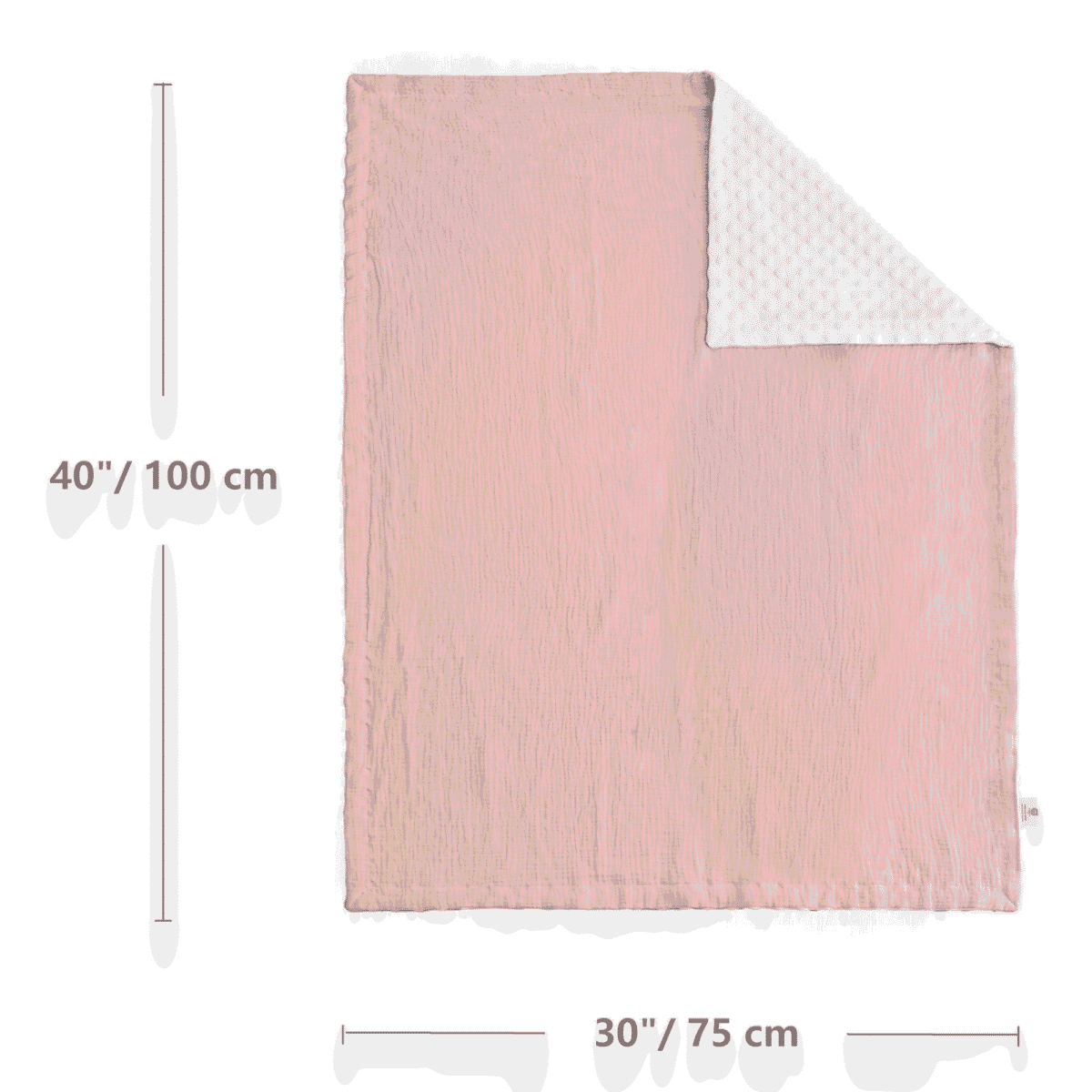 CREVENT 30''X40'' Organic Muslin Cotton Baby Blanket for Newborns, Soft Mink Backing, Essential for Baby Shower Birthday Gift - Pink 75X100cm