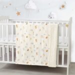CREVENT 30''X40'' Organic Muslin Cotton Baby Blanket for Newborns, Soft Mink Backing, Essential for Baby Shower Birthday Gift - Animal 75X100cm