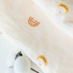 CREVENT 30''X40'' Organic Muslin Cotton Baby Blanket for Newborns, Soft Mink Backing, Essential for Baby Shower Birthday Gift - Moon 75X100cm