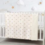 CREVENT 30''X40'' Organic Muslin Cotton Baby Blanket for Newborns, Soft Mink Backing, Essential for Baby Shower Birthday Gift - Moon 75X100cm