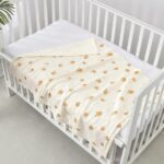 CREVENT 30''X40'' Organic Muslin Cotton Baby Blanket for Newborns, Soft Mink Backing, Essential for Baby Shower Birthday Gift - Mushroom 75X100cm