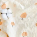 CREVENT 30''X40'' Organic Muslin Cotton Baby Blanket for Newborns, Soft Mink Backing, Essential for Baby Shower Birthday Gift - Mushroom 75X100cm