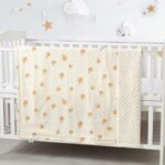 CREVENT 30''X40'' Organic Muslin Cotton Baby Blanket for Newborns, Soft Mink Backing, Essential for Baby Shower Birthday Gift - Mushroom 75X100cm