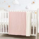CREVENT 30''X40'' Organic Muslin Cotton Baby Blanket for Newborns, Soft Mink Backing, Essential for Baby Shower Birthday Gift - Pink 75X100cm