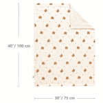 CREVENT 30''X40'' Organic Muslin Cotton Baby Blanket for Newborns, Soft Mink Backing, Essential for Baby Shower Birthday Gift - Bear 75X100cm