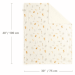 CREVENT 30''X40'' Organic Muslin Cotton Baby Blanket for Newborns, Soft Mink Backing, Essential for Baby Shower Birthday Gift - Animal 75X100cm