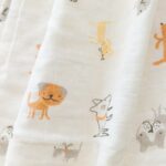 CREVENT 30''X40'' Organic Muslin Cotton Baby Blanket for Newborns, Soft Mink Backing, Essential for Baby Shower Birthday Gift - Animal 75X100cm