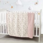CREVENT 40''X40'' 100% Organic Cotton Muslin Baby Blanket for Newborns, Essential for Baby Shower Birthday Gift - Flower 100X100cm