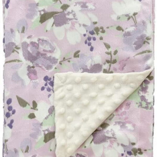 CREVENT Baby Girls Blanket for Crib Stroller Cot Cradle Car, Supper Soft and Pretty - Lavender Grapes 30x40 Inches