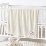 CREVENT Cute Cozy Fluffy Warm Baby Blanket Nap Throws for Girls Boys Infants, Baby Shower Birthday Newborn's Gift, Ivory Butterfly, 30''X40''
