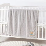 CREVENT Cute Cozy Fluffy Warm Baby Blanket Nap Throws for Girls Boys Infants, Baby Shower Birthday Newborn's Gift, Grey Bear, 30''X40''