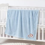 CREVENT Cute Cozy Fluffy Warm Baby Blanket Nap Throws for Girls Boys Infants , Baby Shower Birthday Newborn's Gift , Blue White Lion, 30''X40''
