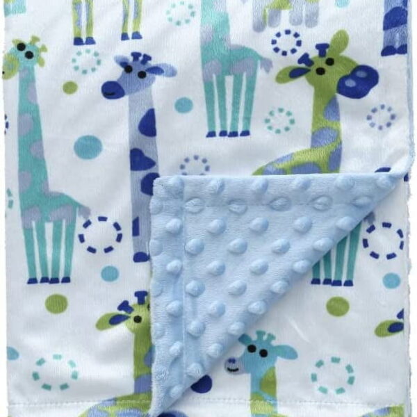 CREVENT Minky Baby Blanket for Boys, Soft Plush Receiving for Newborns - Giraffe 30x40 Inches