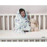CREVENT Minky Baby Blanket for Girls Boys, Soft Plush Receiving Blanket for Newborns - 30x40 Inches (Space)