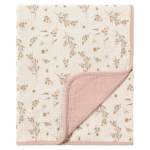 CREVENT Minky Floral Baby Blanket for Girls, Soft Plush Receiving Crib Blanket for Newborns Toddlers Bedding - Flowers 30x40 Inches