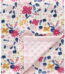 CREVENT Minky Floral Baby Blanket for Girls, Soft Plush Receiving Crib Blanket for Newborns Toddlers Bedding - Flowers 30x40 Inches