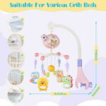 Crib Mobile with Music and Lights, XUEYU Baby Mobiles for Cribs with Remote Control for Bassinets Toys Hanging Girls Boys,Portable Animal Hanger Play
