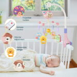 Crib Mobile with Music and Lights, XUEYU Baby Mobiles for Cribs with Remote Control for Bassinets Toys Hanging Girls Boys,Portable Animal Hanger Play