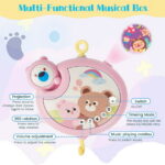 Crib Mobile with Music and Lights, XUEYU Baby Mobiles for Cribs with Remote Control for Bassinets Toys Hanging Girls Boys,Portable Animal Hanger Play