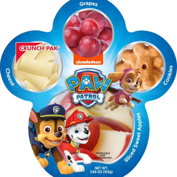 Crunch Pak Snack Paw Patrol with Fresh Sliced Apples, Cheese, Grapes, and Cinnamon Cookies 4.2oz