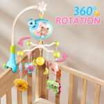 DAKOMM Musical Animal Crib Mobile with Relaxing Music, Stars Projector, Hanging Toys