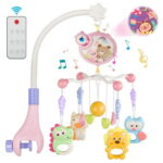 DAKOMM Musical Animal Crib Mobile with Relaxing Music, Stars Projector, Hanging Toys