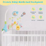 DAKOMM Musical Animal Crib Mobile with Relaxing Music, Stars Projector, Hanging Toys