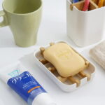 Ddluck Bamboo Soap Dish, White, 2 pack