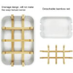 Ddluck Bamboo Soap Dish, White, 2 pack