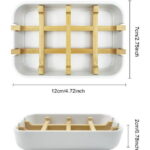 Ddluck Bamboo Soap Dish, White, 2 pack