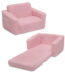 Delta Children Cozee Flip-Out Sherpa 2-in-1 Convertible Chair to Lounger for Kids, Pink