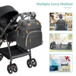 DERSTUEWE Baby Diaper Bag Backpack with Changing Station, Multifunctional Waterproof Portable Baby Bag for Travel, Dark Grey