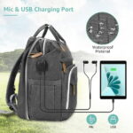 DERSTUEWE Baby Diaper Bag Backpack with Changing Station, Multifunctional Waterproof Portable Baby Bag for Travel, Dark Grey